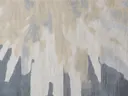 Abstract schilderij met bergpiekvormen in beige en goud
