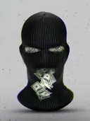 Zwarte bivakmuts met geld