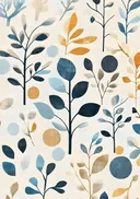 Decoratief bladpatroon in blauw en goud