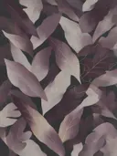 Bladpatroon in de stijl Textured Minimalism, in diep aubergine, pruim en verstoft lila, met bleek oestergrijs