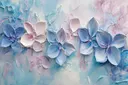 Blauwe en roze hibiscusbloemen in reliëftextuur