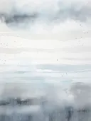 Blauwgrijze bosrand, landschap schilderij