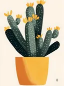 Schilderij van een bloeiende cactus