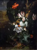 Bloemen en dieren van Rachel Ruysch: stilleven