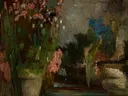 Bloemen op een terras van Olga Boznańska: stilleven