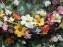 Close-up schilderij van een kleurrijke bloemenkrans