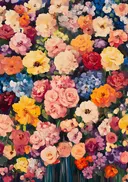 Impressionistisch schilderij van een bloemenzee