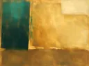 Kleurvelden schilderij, blokken in amberglans