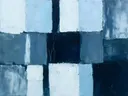 Kwastslag schilderij, blokken in Arctisch Mono