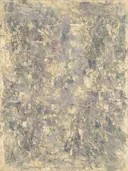 Blokken Spetter in zandbeige, abstract schilderij