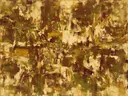 Action painting schilderij, blokken (sweep) in kastanje en goud
