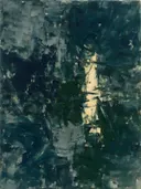 Action painting schilderij, blokken (sweep) in nacht