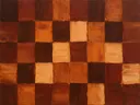 Paletmes abstract schilderij, blokkenraster in terracotta