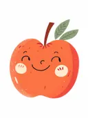Schilderij van een lachende appel voor de kinderkamer
