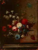 Boeket bloemen van een onbekende meester: stilleven met bloemen