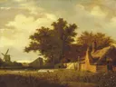 Boerderij aan de duinrand van Willem Gras: landschap