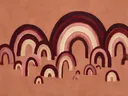 Bogen in maten in de stijl Retro Shapes, in diep bordeaux, ossenbloed en verstoft roze, met warm beenderwit