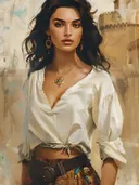 Portret van bohemien vrouw met sieraden