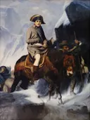 Bonaparte trekt over de Alpen van Paul Delaroche: figuren