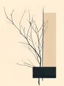 Boomtak met abstracte kleurvlakken