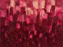 Abstract schilderij met het paletmes in bordeaux en fuchsia