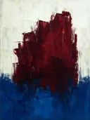 Abstract landschap in bordeaux en kalkwit
