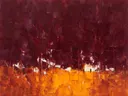 Bordeaux en saffraan met lage gloed, abstract schilderij met het paletmes