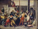 Bordeelscène van Brunswick Monogrammist: figuren