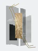 Abstracte papiercollage in bourgondischrood en goud