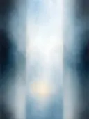 Nevel schilderij, brede banen in Arctisch Mono