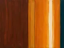 Paletmes abstract schilderij, brede banen in amberglans