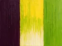 Paletmes abstract schilderij, brede banen in citroen en lindegroen