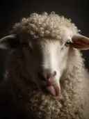 Studiofoto van brutaal schaap in diepzwart, tegen een achtergrond in diepzwart