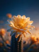 Fotografie van cactus in de schemering