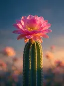 Fotografie van cactus in de schemering