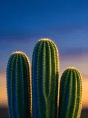Fotografie van cactus in de schemering