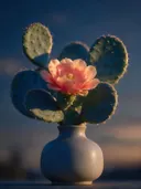 Fotografie van cactus in de schemering