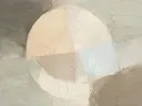 Kwastslag schilderij, cirkel aan de rand in Mist