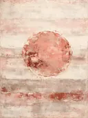 Cirkel in oud roze, kleurvelden schilderij, cirkel