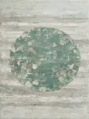 Kleurvelden schilderij, cirkel in zeegroen