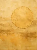 Meswerk schilderij, cirkel in Sahara Goud