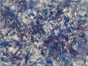Action painting schilderij, cirkel (sweep) in kobalt en violet