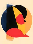 Kleurrijk abstract schilderij met cirkelvormige vormen