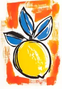 Pop-art schilderij van een citroen
