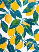 Citroenen bladpatroon schilderij, grafische illustratie van citroenen en bladeren
