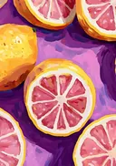 Schilderij van citrusfruit plakken