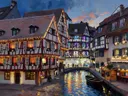 Colmar, Petite Venise in avondlicht, schilderij van Colmar