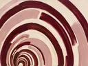 Concentrische bogen in de stijl Modern Bauhaus, in diep bordeaux, ossenbloed en verstoft roze, met warm beenderwit