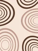 Abstract patroon van concentrische cirkels in bruine en beige tinten.