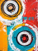 Popart schilderij met concentrische cirkels